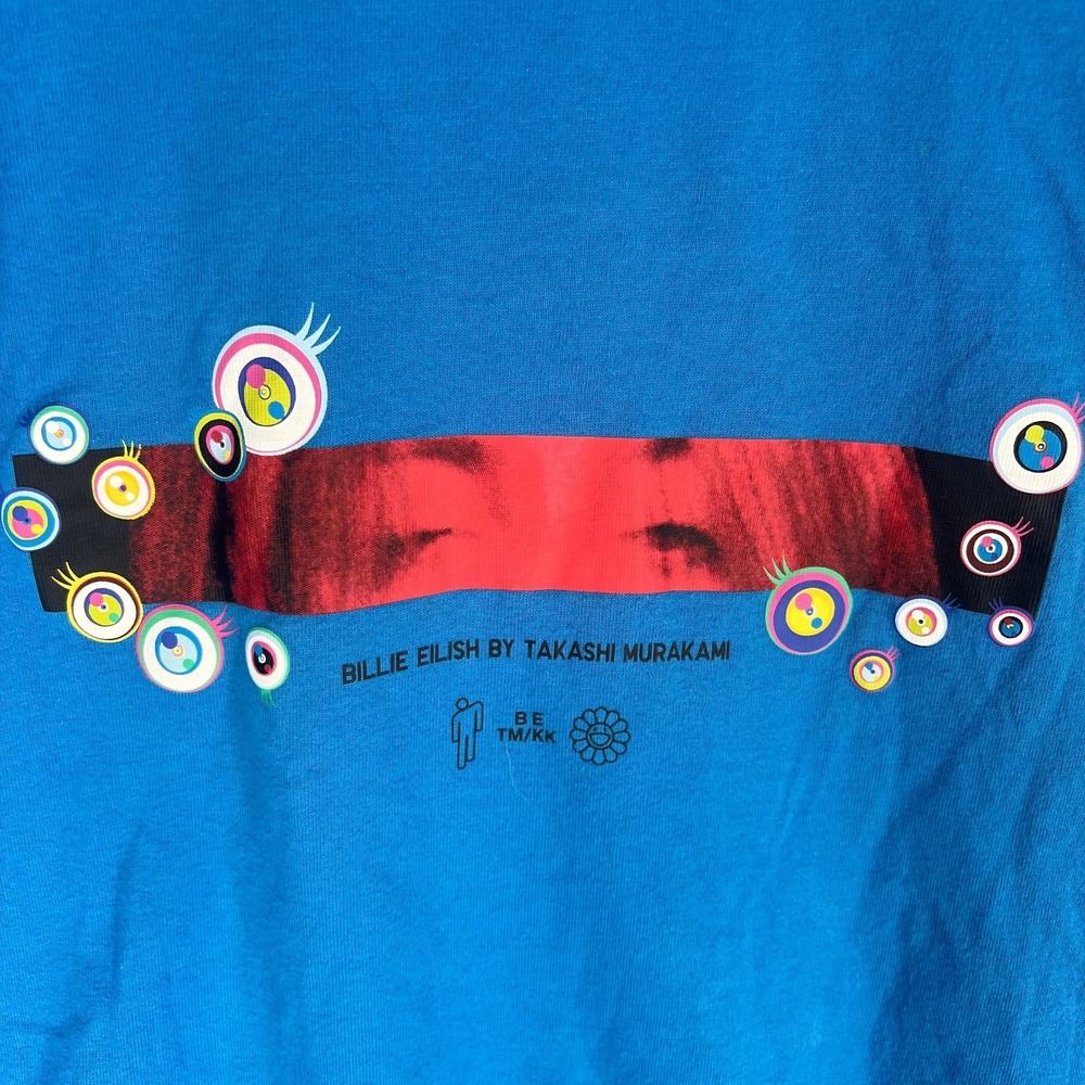 UT UNIQLO Bille Eilish By Takakashi Murakami BE TM/KK T-Shirt, Blue, Size Medium